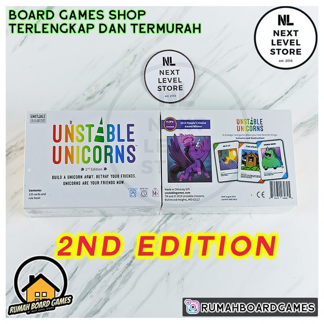 Unstable Unicorns 2nd Edition Board Games Unicorn Card Game - Basic