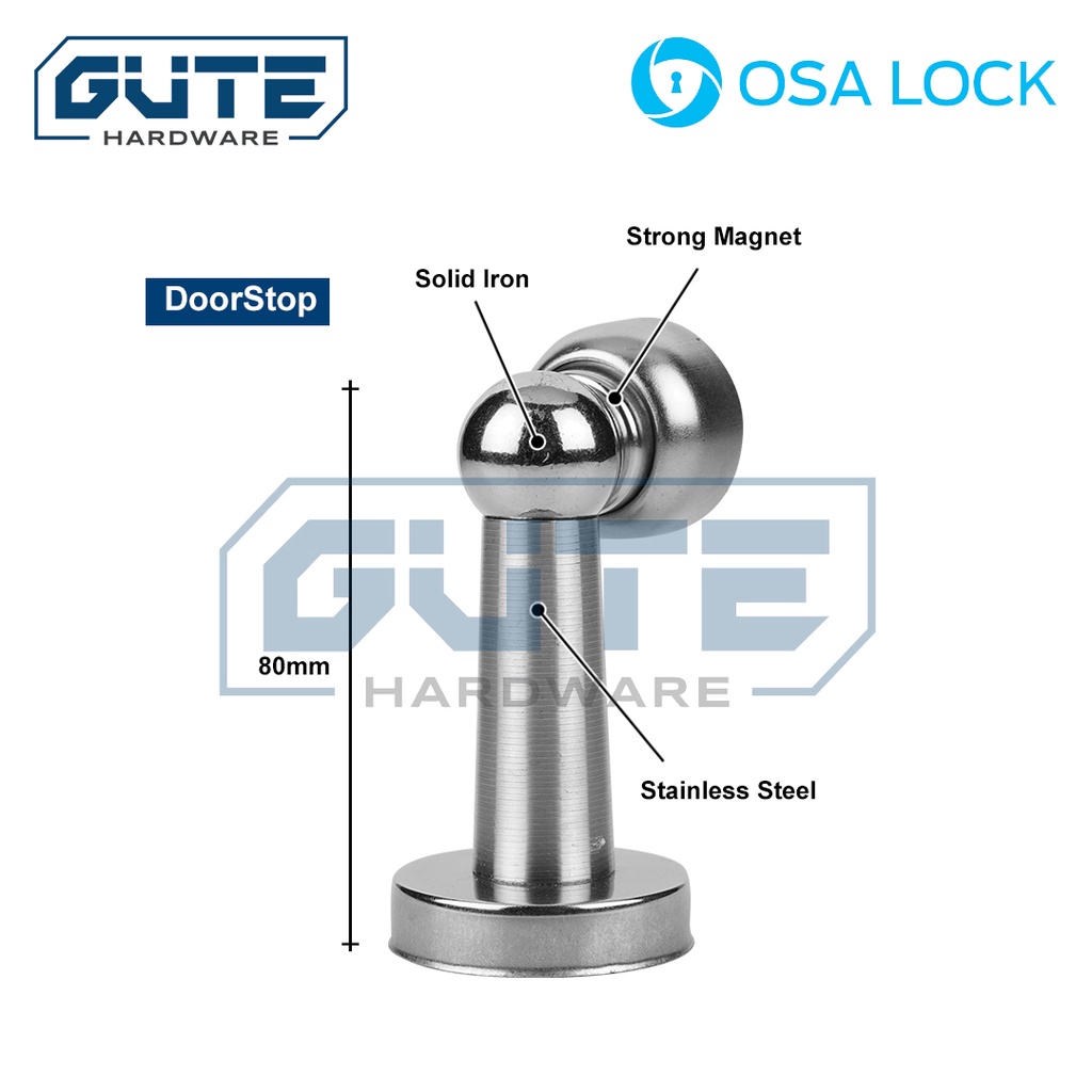 Door Stop Stainless Steel “OSALOCK” Penahan Pintu / Magnet Doorstop