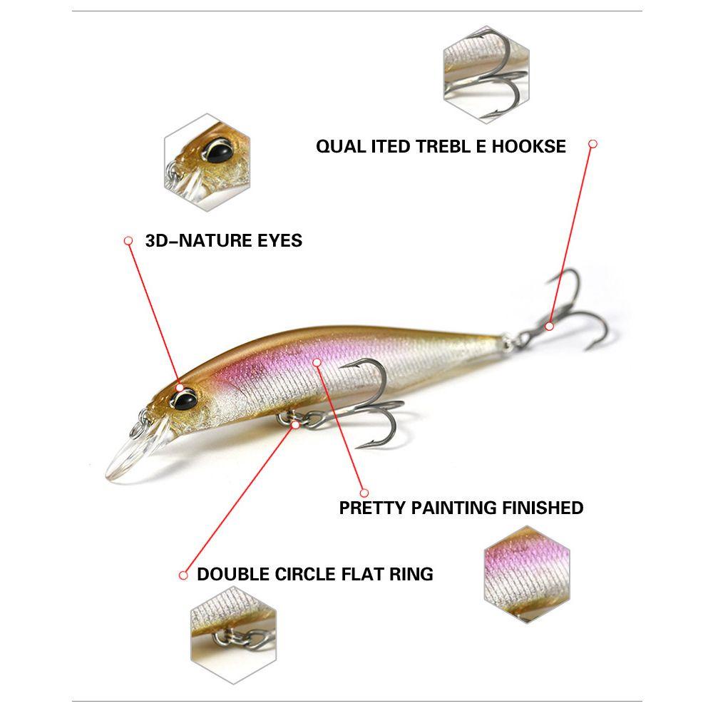 Top Minnow Lures 85mm/8g Crankbaits Tackle Memancing Musim Dingin Luar Ruangan