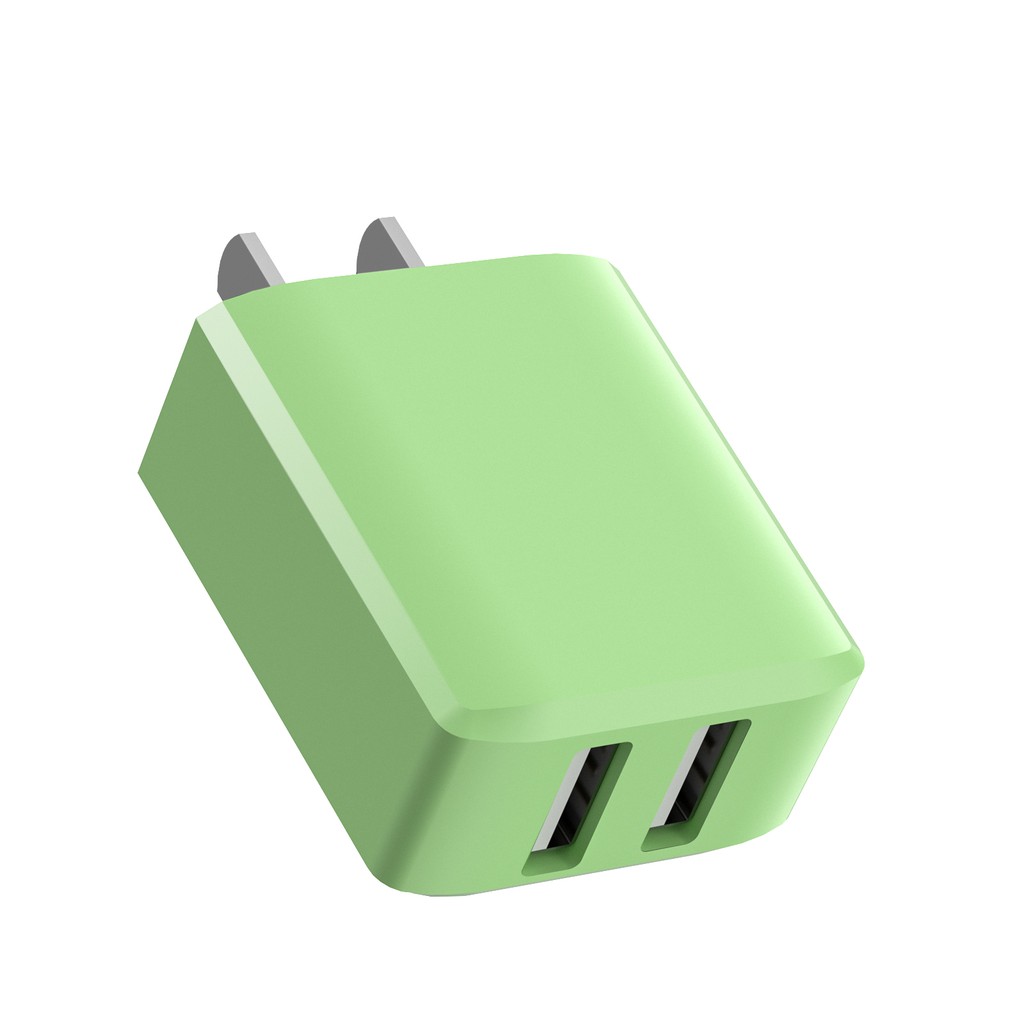 Adapter Charger Power Dual Port Usb Tipe-C 5v2a Warna Macaron Untuk Iphone / Android