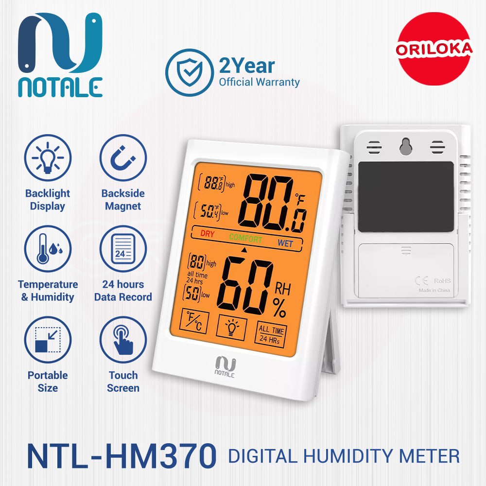 Notale Hygrometer Thermometer Humidity Meter - Alat Pengukur Suhu Ruang