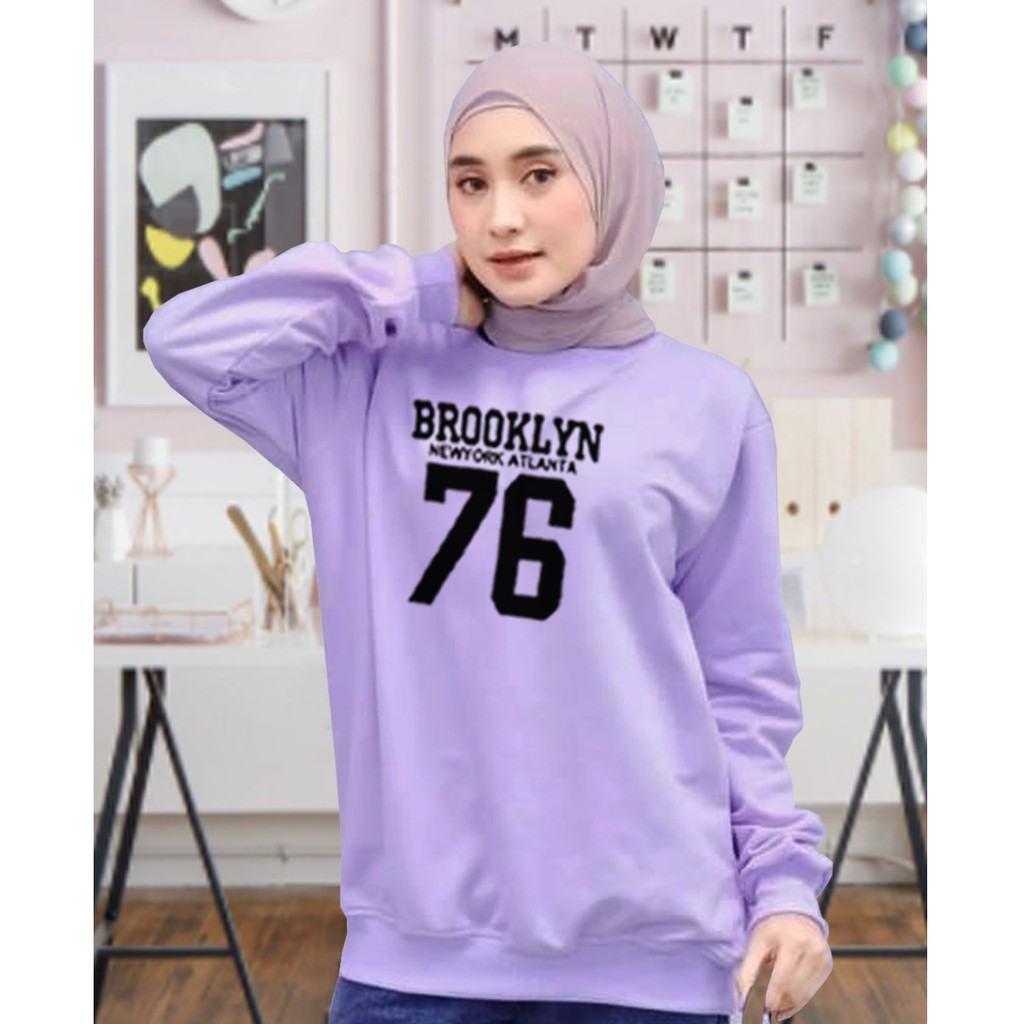 Kaos Lengan Panjang 76 / Kaos Sweatshirt / Atasan Wanita / Atasan Wanita Lengan Panjang