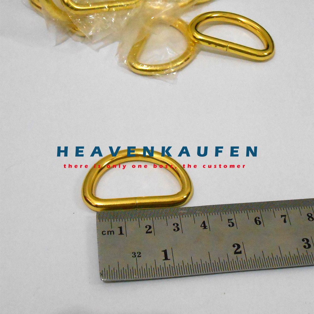 Ring D Tas 3 cm Bagus Tebal 4,5 mm Warna Gold