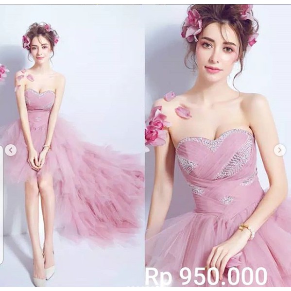 Gaun Prewedding/Wedding Pink Party dress