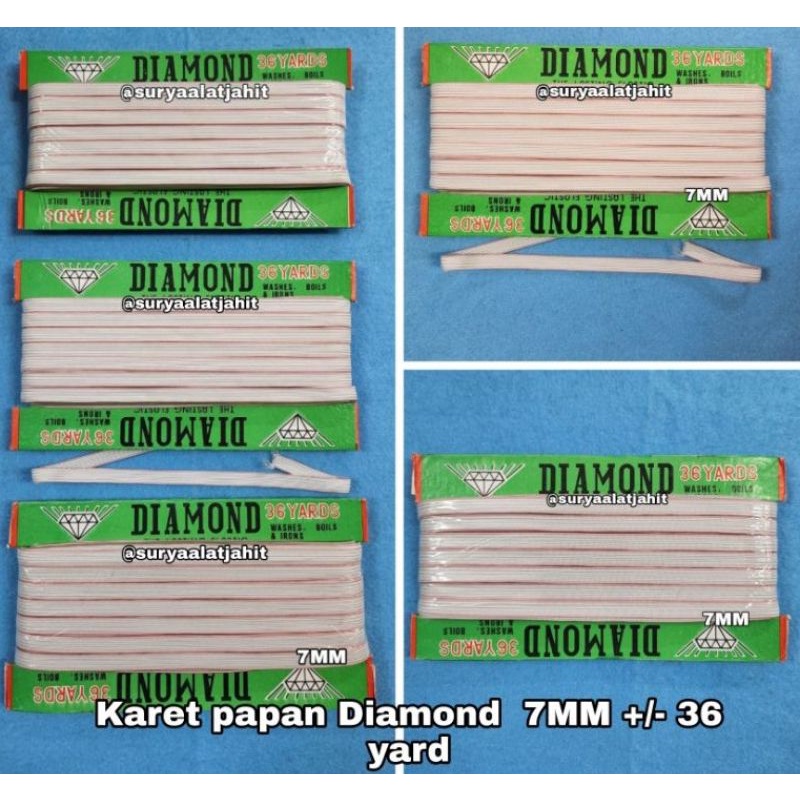 Karet papan Diamond 7mm Putih ada garis merah =rp.22.000/1pcs