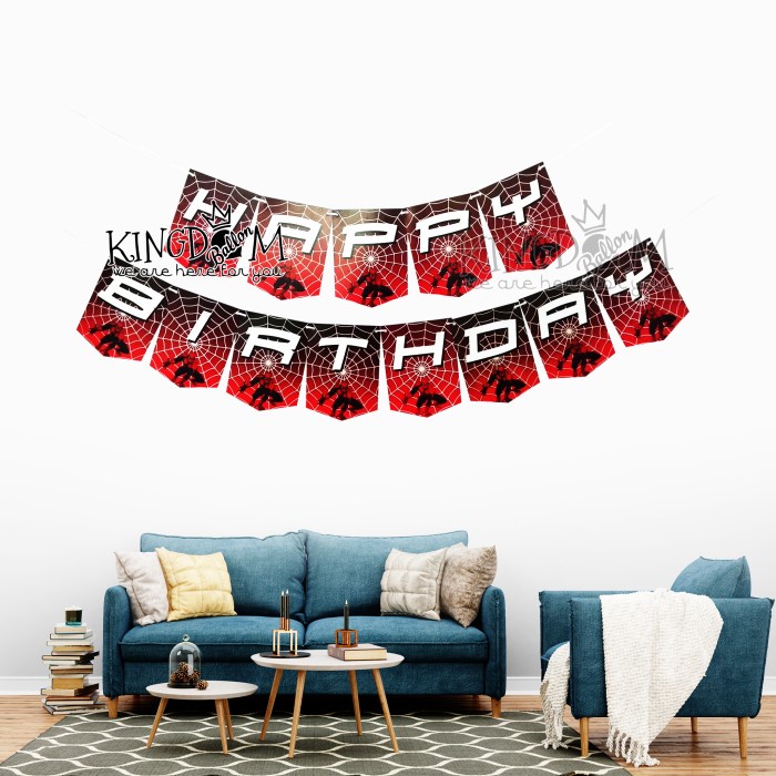 Banner Flag Happy Birthday Spiderman #3 / Bunting Flag Spiderman