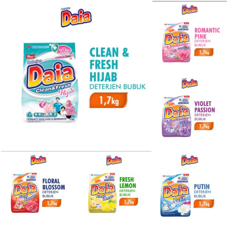 Daia bubuk  1.6kg/Daia detergen bubuk 1,6kg