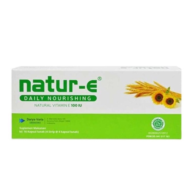 NATUR-E 100 IU Daily Nourishing Box Isi 32 Kapsul Vitamin E Isi 16 Kapsul - Kesehatan Kulit Kecantikan Natur E Nature