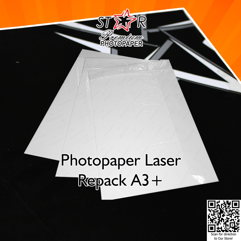 Repack 10 - STAR Professional Glossy Photopaper Resin Coated Digital Print Laser Dry Toner A3+ Kertas Foto High Gloss