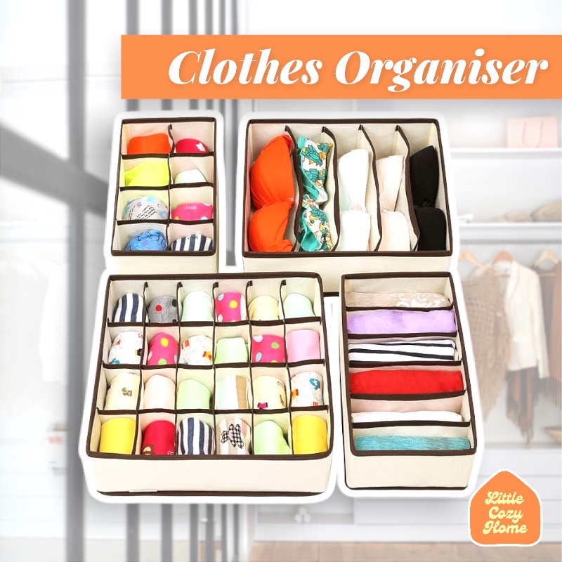 CLOTHES ORGANIZER / Tempat Penyimpanan Baju Dalam / Underwear Storage Organizer / Kotak Penyimpanan Pakaian