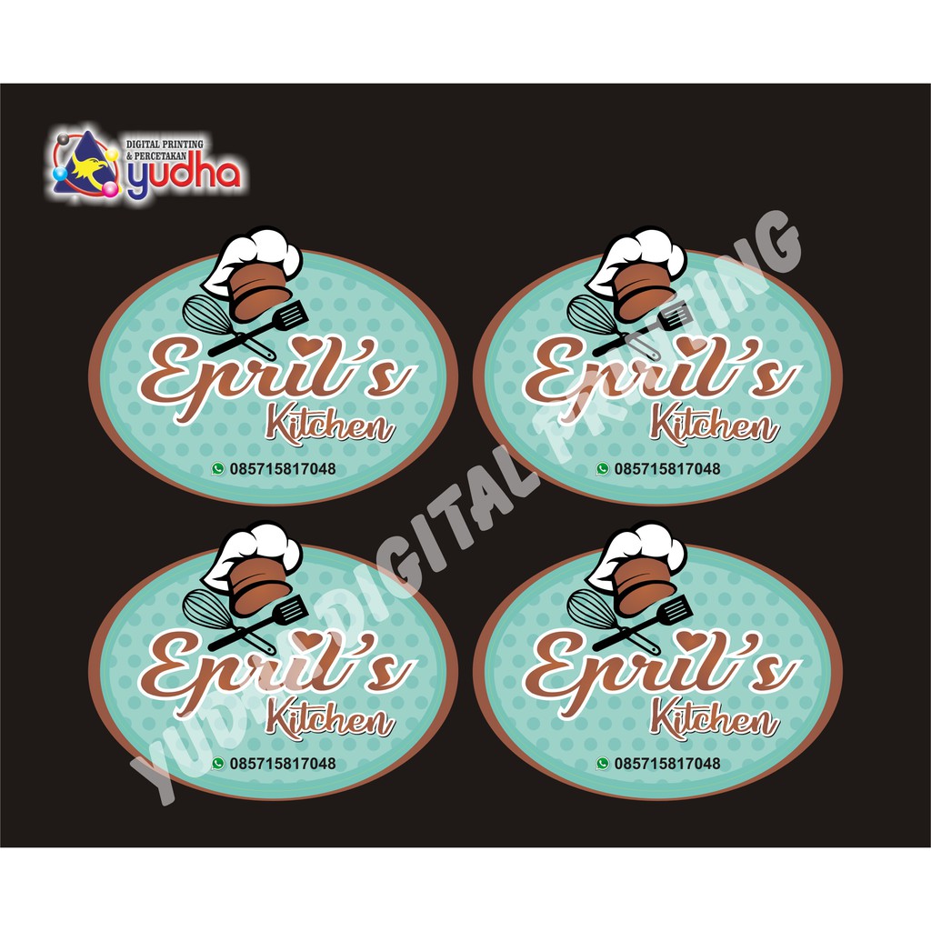 

Stiker label Oval Custum
