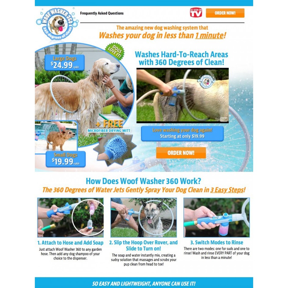 Woof Washer 360 Pet Washing System - Alat Mandi Anjing Praktis