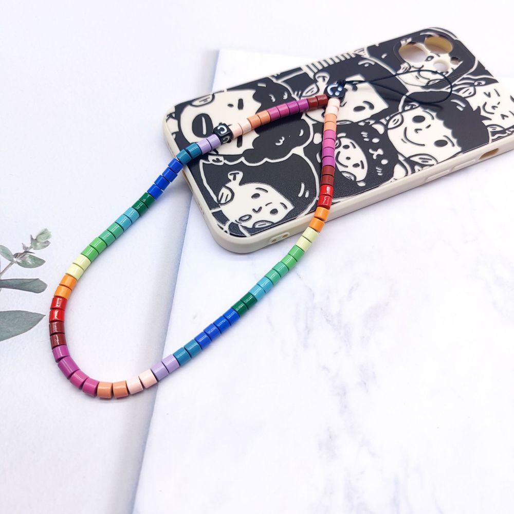 SKJK  Tali Lanyard Handmade Anti Hilang Aksen Manik-Manik Akrilik Untuk Handphone