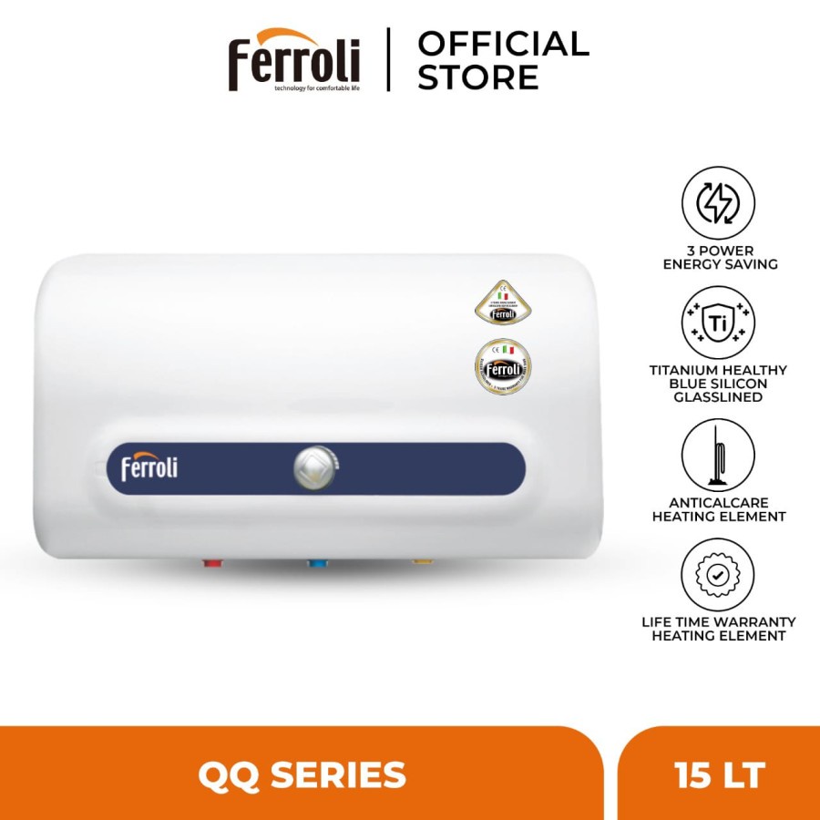 WATER HEATER LISTRIK FERROLI 15 LITER QQ SERIES / PEMANAS AIR FERROLI QQ 15 Liter 15L