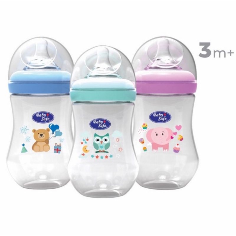 Baby Safe Set Wide Neck Bottle 250 ml 8Oz Isi 3 Pcs (WNS02)/Botol Susu