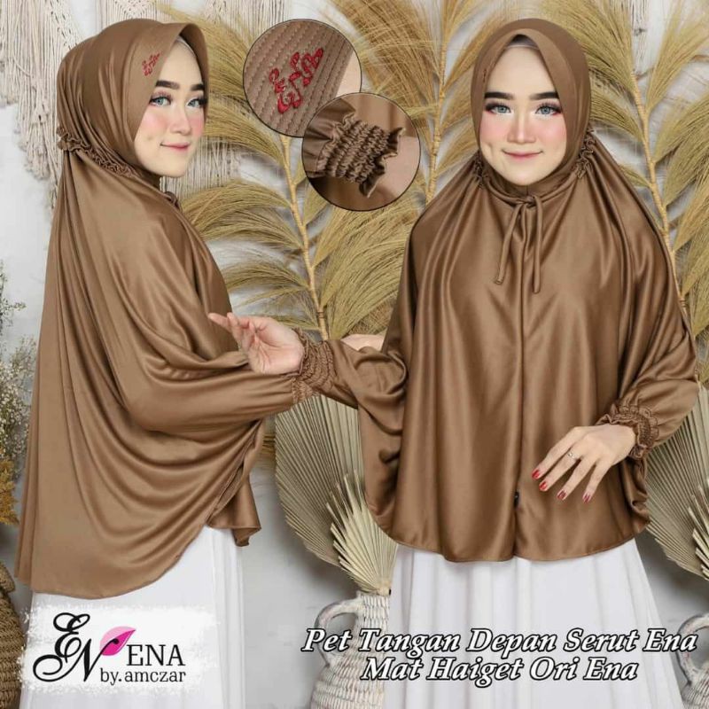 (COD) Hijab instan Pet Lengan kerut, Ori ENA