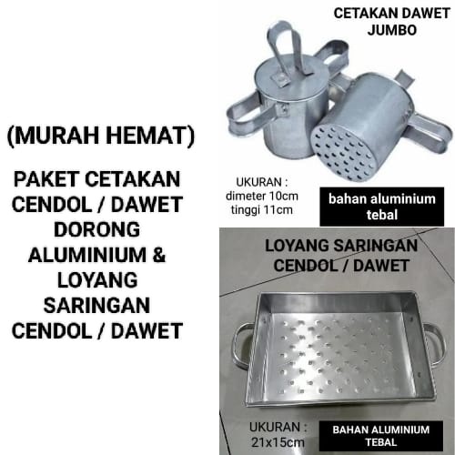 [MURAH] PAKET HEMAT CETAKAN CENDOL / DAWET JUMBO + SARINGAN CENDOL / DAWET BAHAN TEBAL