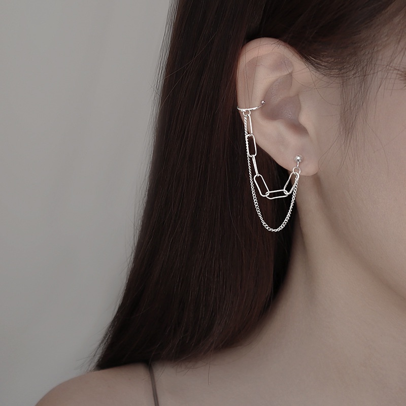 Anting Tusuk Gantung Bahan Sterling Silver 925 Hias Mutiara + Berlian Gaya Korea Untuk Wanita