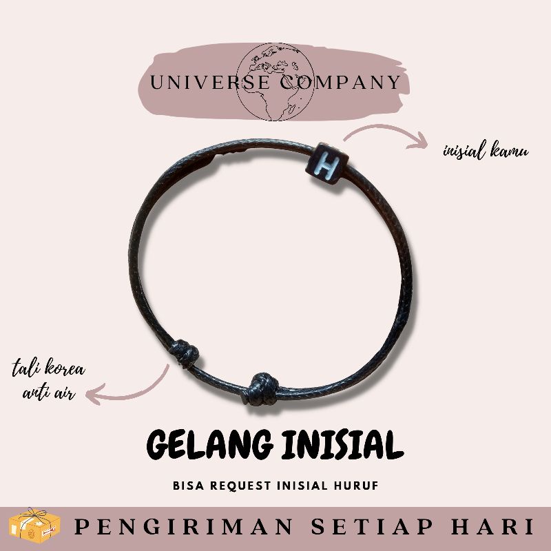 [UC] 1 PCS GELANG INISIAL / GELANG DADU / GELANG TALI KOREA