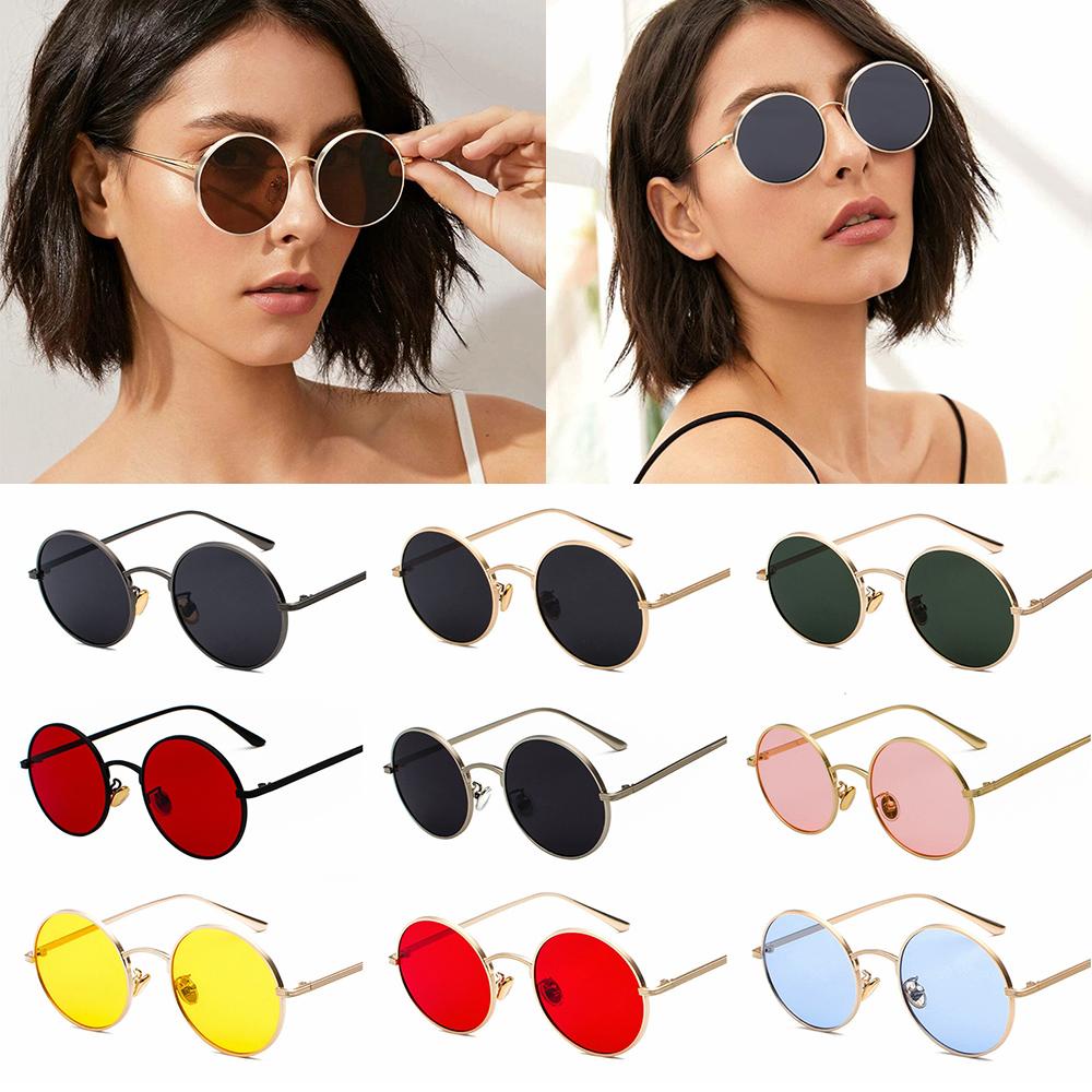 Wonder Vintage Kacamata Hitam Pria Dan Wanita Perlindungan UV Eyewear Round Sunglasses