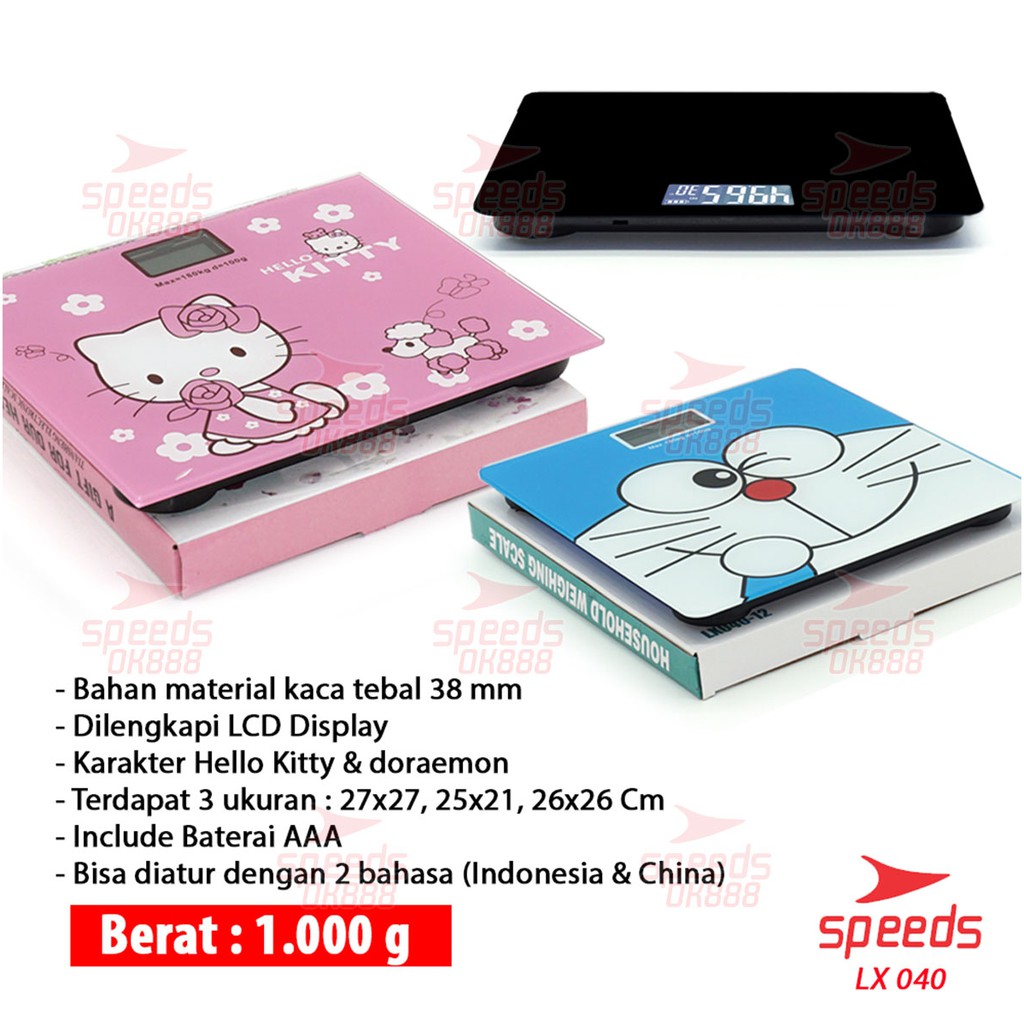 speeds timbangan badan mini digital design doraemon hello kitty 180 kg timbangan anak 040 12