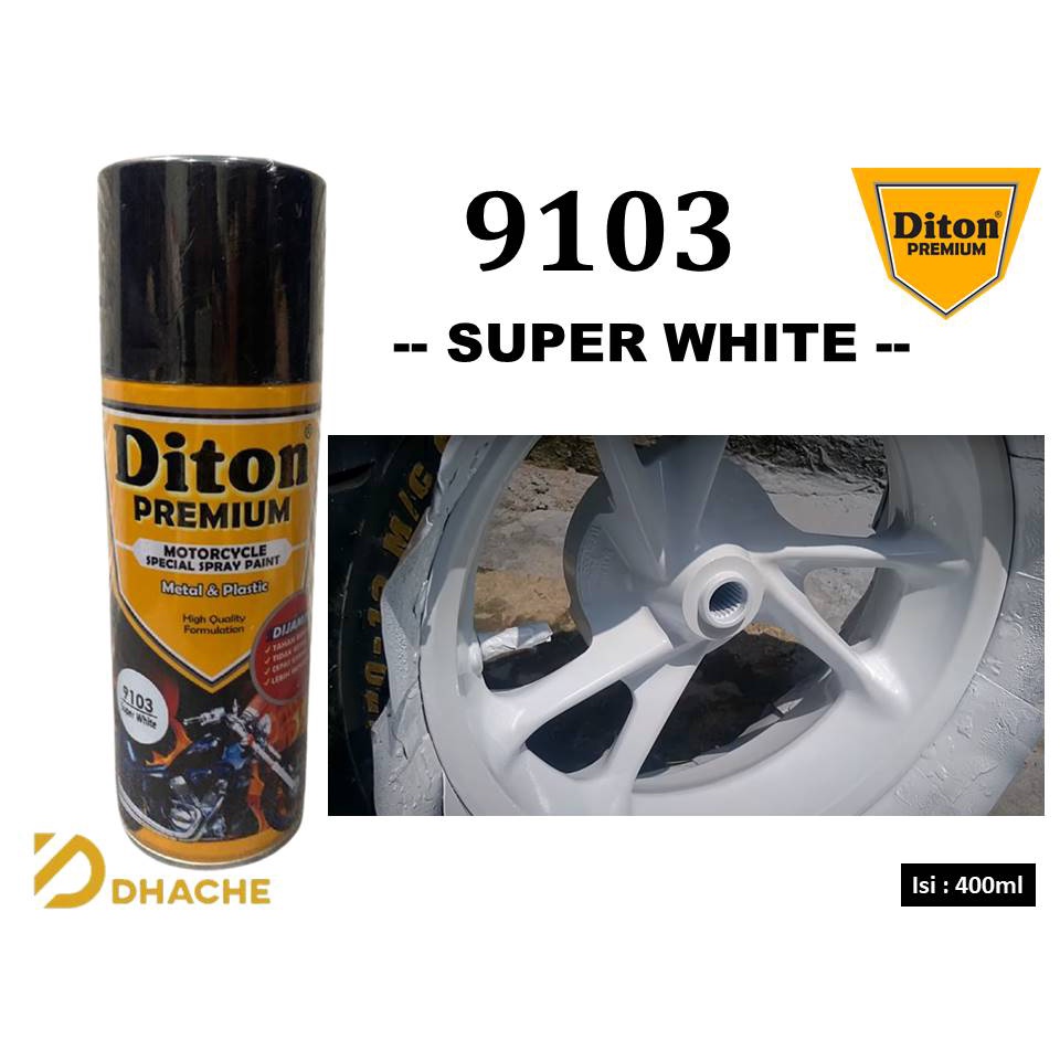 Cat Pilox Diton Premium Super White 9103 400cc warna putih super sepeda motor mobil helm modelkit