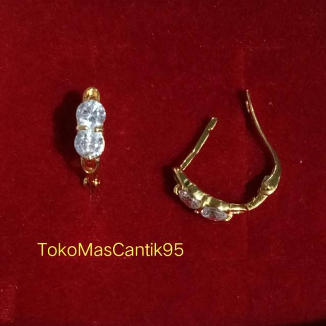 Anting jepit emas asli kadar 700