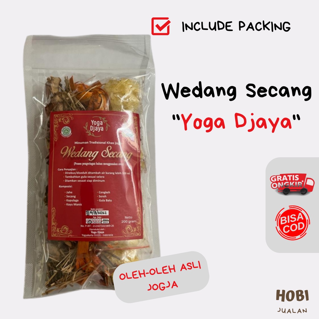 

Secang YOGA DJAYA isi 5 pack minuman tradisional Khas Jogja (OLEH-OLEH JOGJA) proses pengeringan oven berat bersih 200gr minuman halal MUI wedang secang kayu secang minumankhasjogja minumanjawa enak bersih jahe kapulaga kayu manis cengkeh sereh gula batu