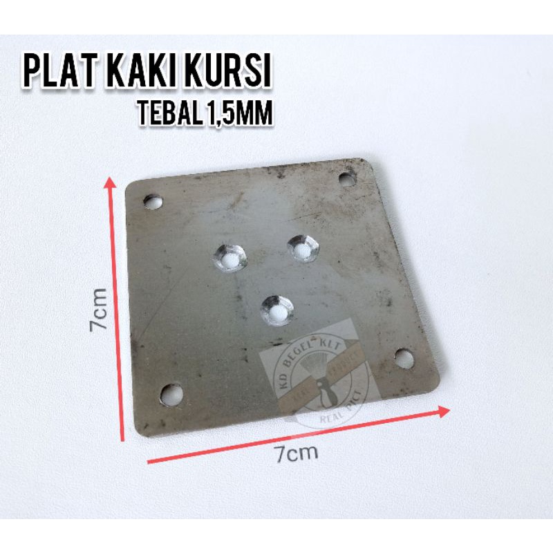 plat besi kaki stool | plat kaki stool retro | besi plat kotak tebal 1,5mm