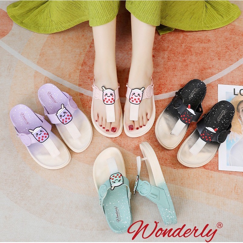 Sandal Wanita Tali Jelly Boba Sendal Wanita Karet Tali Wonderly Sandal Tali Wanita Jelly l 2025-3