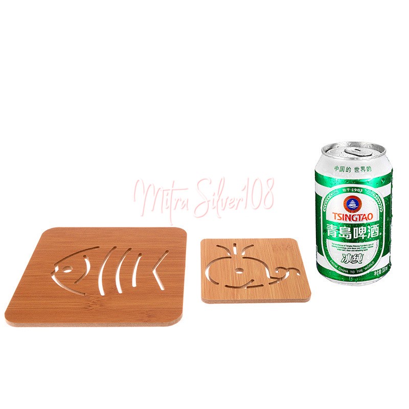 [MS108] PR 26 ❤READY STOCK❤  Tatakan Piring / Gelas / Panci Bahan Kayu Karakter / Tatakan Tahan Panas Dingi