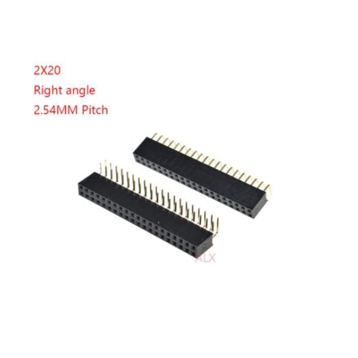 Double Row Pin Header Female 2x20 Right Angle L Shape bengkok 2.54mm