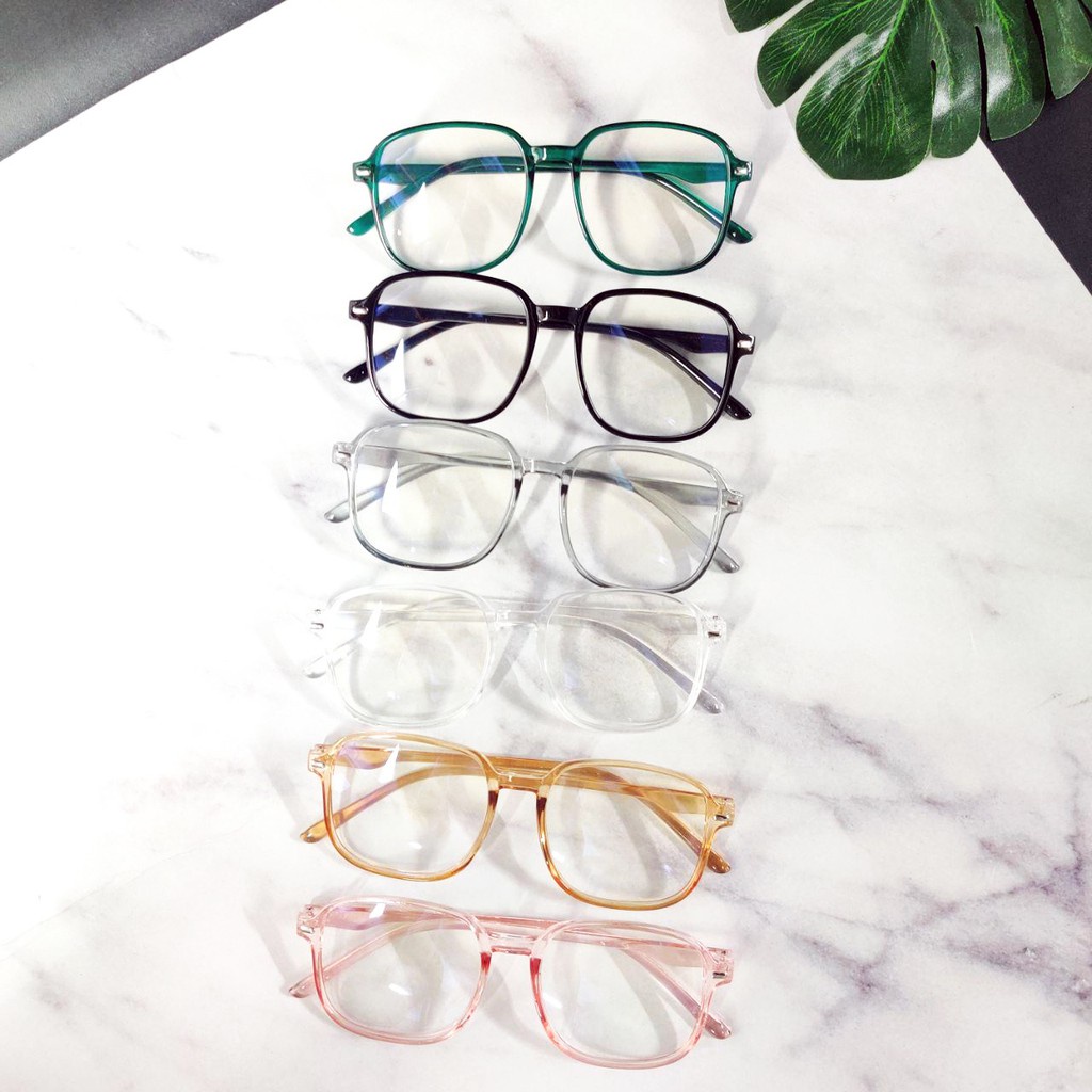 [Promo Terbaru]  Kacamata Anti Radiasi Wanita Pria Frame Sunglasses Lensa Transparan Style Korea