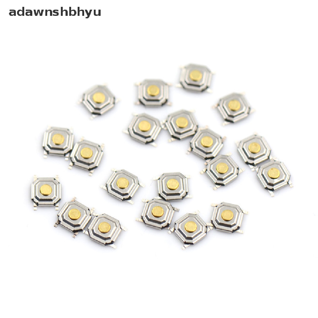 Adawnshbhyu 20pcs 4*4*1.5mm Saklar Sentuh Lampu ON/OFF Micro Switch Keys Tombol SMD 4pin Saklar