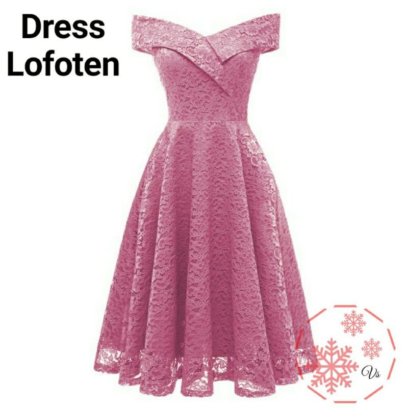 DRESS FASHION LOFOTEN, BRUKAT FURING, MAXY DRESS, 3 UKURAN