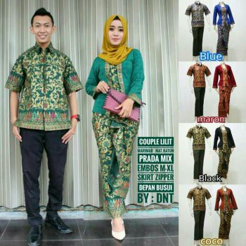 BAJU BATIK COUPLE SARIMBIT GAMIS MODEL THALIA COKLAT SERAGAM PESTA HIJAB MODERN KUTUBARU MURAH/HARGA