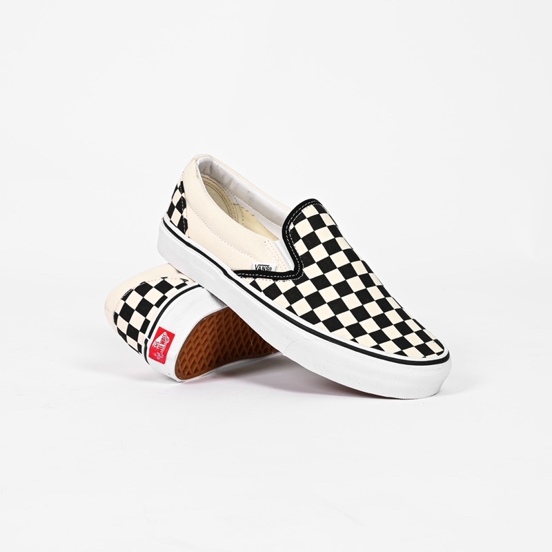 (SALE) V4ns Slip On Chekckerboard Black White Original