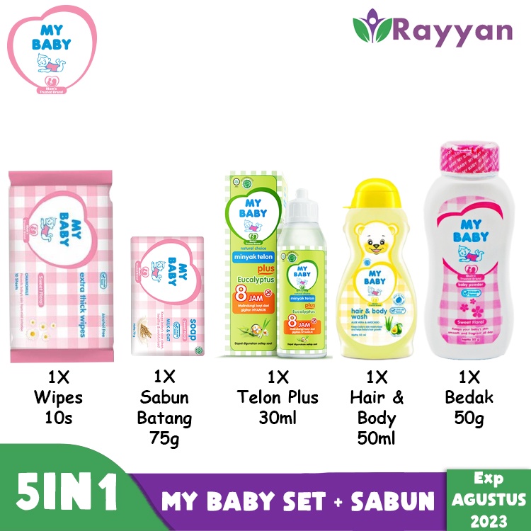 My Baby Gift Set Bag 5in1|Paket Lengkap Perlengkapan Mandi Bayi|Kado Gift Set Baru Lahiran|Paket Bepergian Bayi Travel Perjalanan|My baby 1 Paket Lengkap Murah-3
