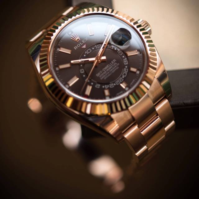 Jam Tangan Pria Rolex Sky Dweller Rosegold Swiss Eta Ultimate Clone Original 1:1 Best Quality
