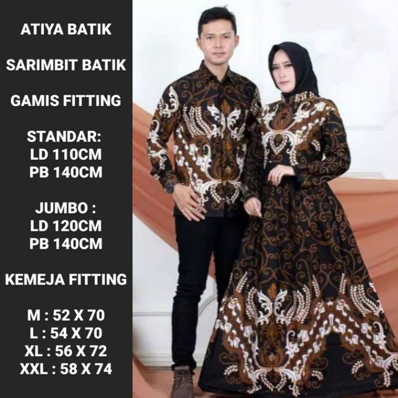 HANGGONO COUPLE ori najwa/ Couple batik / gamis batik couple