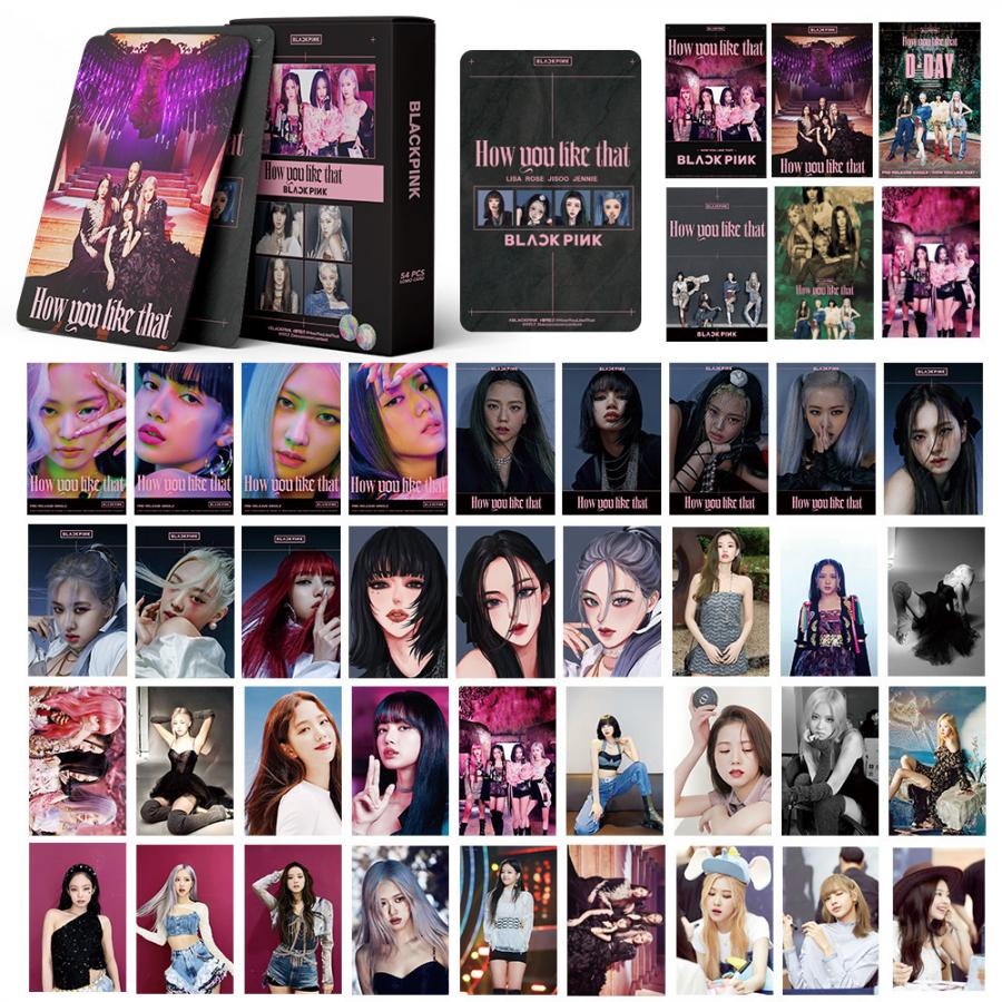 54pcs / set Kartu Foto Lomo BLACKPINK Lisa Jisoo Rose Jennie Untuk Musim Panas