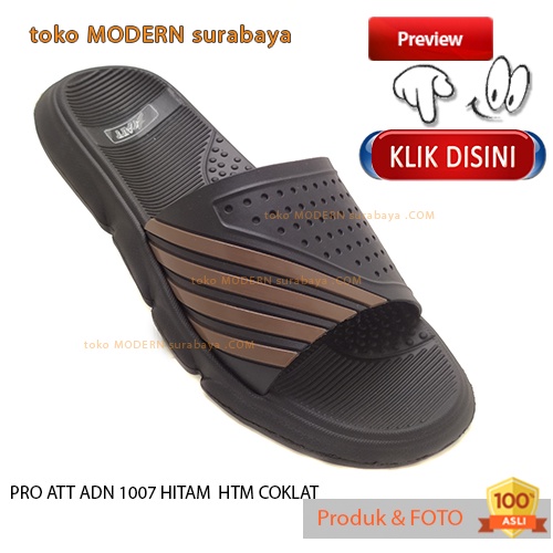 Sandal pria casual sandal slide karet murah PRO ATT ADN 1007 HITAM HTM COKLAT