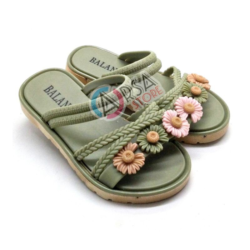 Sandal Jelly Anak Perempuan / Sendal Karet Tali Bunga / Sandal Anak Terbaru Usia 2 3 4 5 6 7 8 Tahun