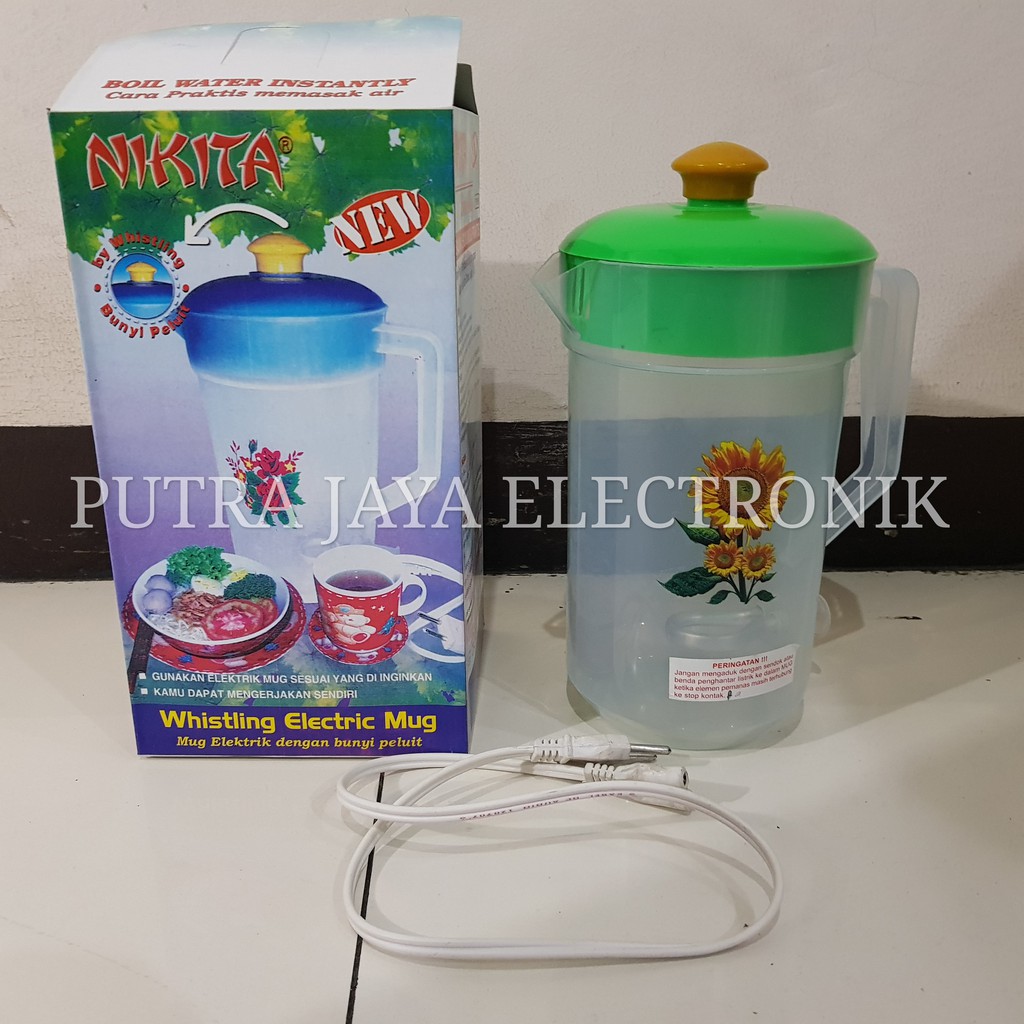 TEKO PEMANAS AIR LISTRIK PLASTIK 2LT NIKITA (BUNYI) + KABEL