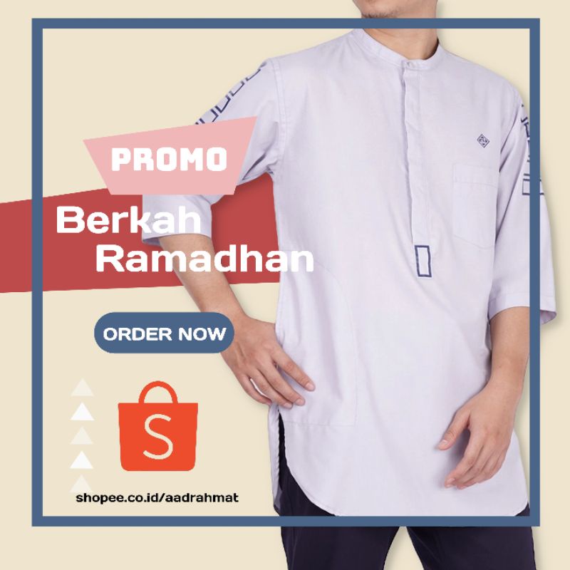 Promo baju kurta muslim dewasa 3/4 TAQI Hisyam Ready Makassar