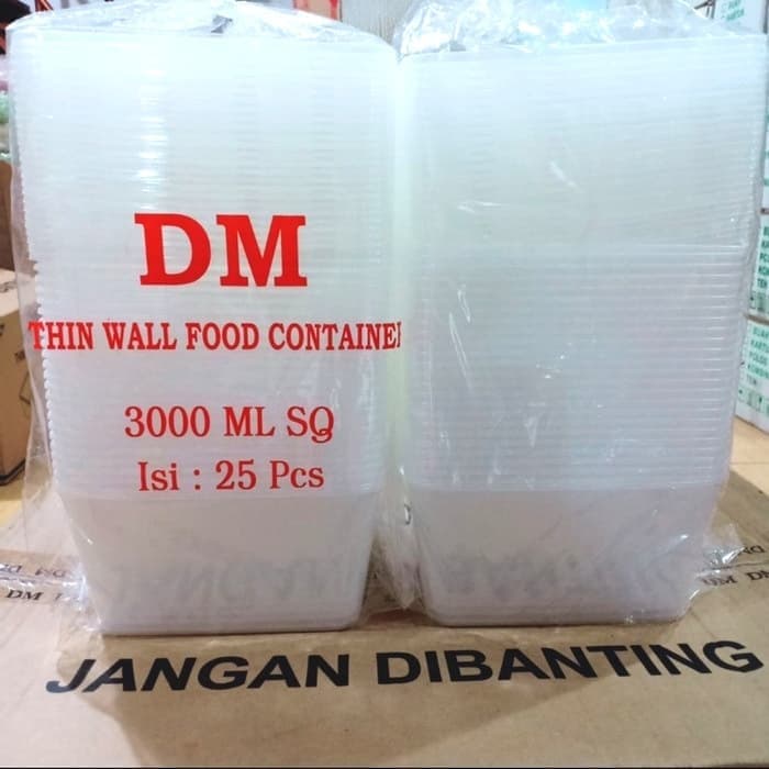 THINWALL KOTAK 3000ML SQ FOOD CONTAINER eceran