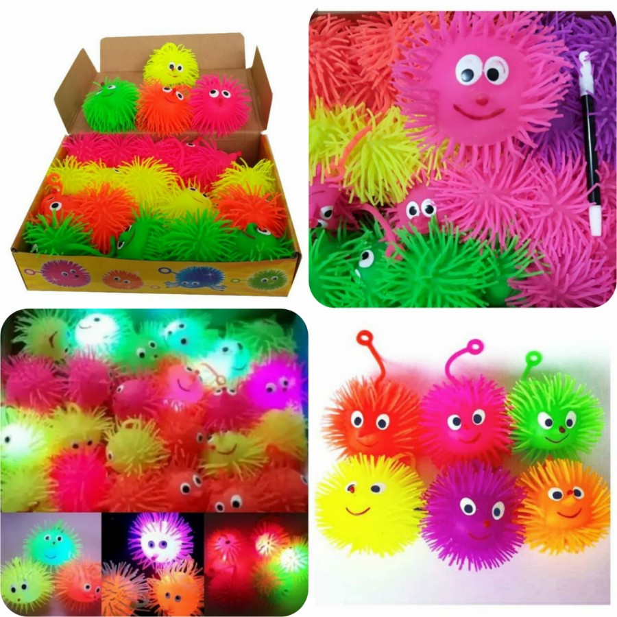 Mainan Anak Yoyo Karet Bola Led Nyala Ubur ubur Smile