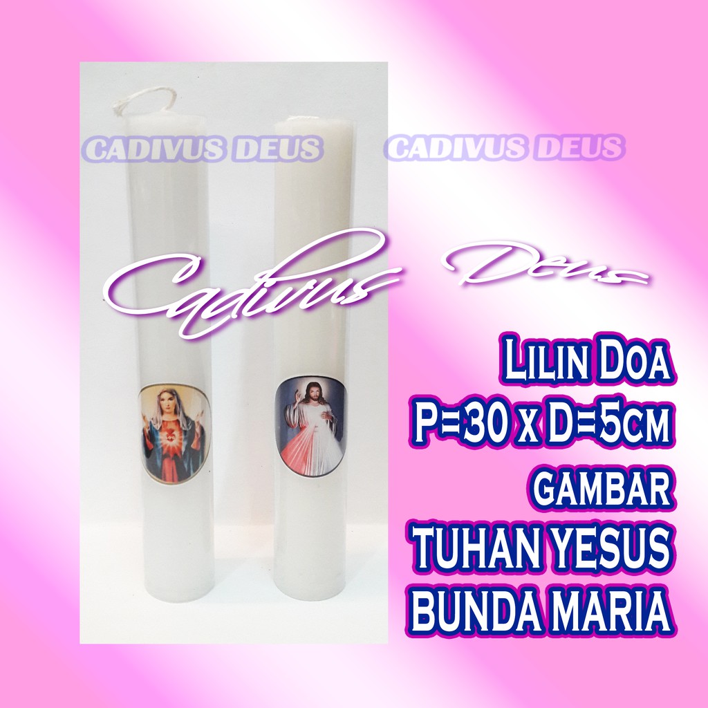 LILIN DOA - LILIN MISA - YESUS DAN BUNDA MARIA - UK 30CM - FULL FREE BUBBLE