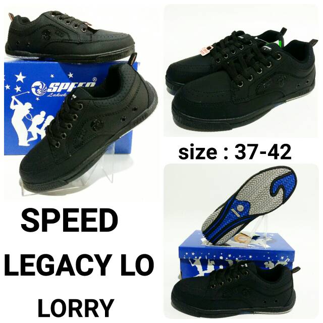 Sepatu sekolah dewasa full black slSpeed Legacy Lo Lorry sepatu sekolah speed keren murah dan baru