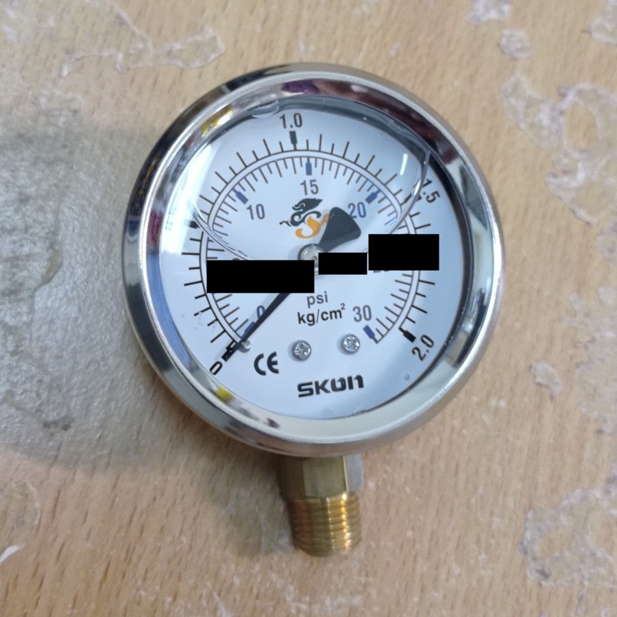 Pressure Gauge Stainless 4 &quot; inchi 2 Bar 30 Psi